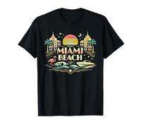 Miami Beach Sunset Coastal Florida Viajes para Hombres y Mujeres Camiseta