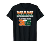 Miami Bienvenido al 305 Orange Green City Pride Design Camiseta