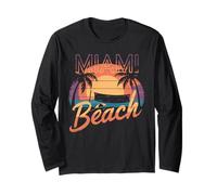 Miami Camiseta Mujeres Para Hombres Retro Florida Miami Manga Larga
