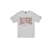 Miami Dolphins NFL Oversized T-Shirt Satin Applique Patch Logo Miami Dolphins Heather Gray Camiseta Unisex Adulto (Pack de 1)