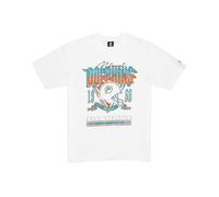 Miami Dolphins NFL Oversized T-Shirt Screent Print Distressed Team Graphic Miami Dolphins White Camiseta Unisex Adulto (Pack de 1)