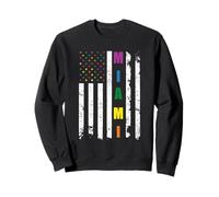 Miami Florida LGBTQ Gay Pride Month American Flag Rainbow Sudadera