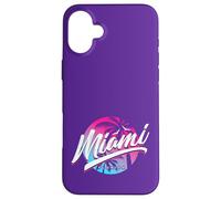 Miami Florida - Pink Purple Blue Sunset - Palmera y pájaros Carcasa para iPhone 16 Plus