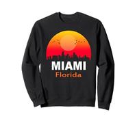Miami Florida State USA Vintage Sunset Retro City Skyline Sudadera