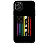 Miami Florida Us American Flag Rainbow Gay LGBT Pride Month Carcasa para iPhone 11 Pro MAX