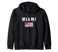 Miami Florida USA Bandera Estados Unidos América Sudadera con Capucha