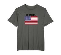 Miami Florida With USA Flag Novelty Graphic Cool Designs Camiseta