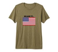 Miami Florida with USA Flag Novelty Graphic Cool Designs Camiseta Premium