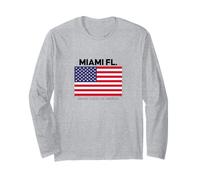 Miami Florida with USA Flag Novelty Graphic Cool Designs Manga Larga