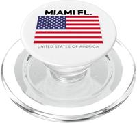 Miami Florida with USA Flag Novelty Graphic Cool Designs PopSockets PopGrip para MagSafe