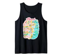 Miami Mapa Ilustración Viajes Diseño Gráfico Camiseta sin Mangas