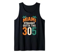 Miami Straight Outta The 305 Palmeras Retro Orgullo Florida Camiseta sin Mangas