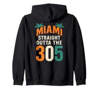 Miami Straight Outta The 305 Palmeras Retro Orgullo Florida Sudadera con Capucha
