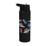 Miami Vice Airbrush Flamingo All Over Print Stainless Steel Insulated Water Bottle
