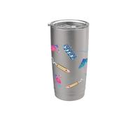 Miami Vice Airbrush Flamingo All Over Print Vaso térmico de acero inoxidable de doble pared