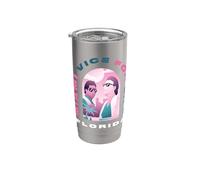 Miami Vice Airbrush Flamingo Front & Back Vaso térmico de acero inoxidable de doble pared