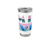 Miami Vice Airbrush Sunset Logo Vaso térmico de acero inoxidable de doble pared