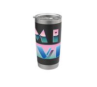 Miami Vice Airbrush Sunset Logo Vaso térmico de acero inoxidable de doble pared