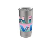 Miami Vice Airbrush Sunset Logo Vaso térmico de acero inoxidable de doble pared