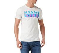 Miami Vice Logotipo OG Camiseta, Blanco, XXL para Hombre