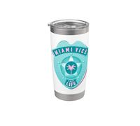 Miami Vice For Life Airbrush Pocket Hit Badge Vaso térmico de acero inoxidable de doble pared