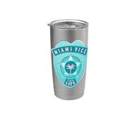 Miami Vice For Life Airbrush Pocket Hit Badge Vaso térmico de acero inoxidable de doble pared