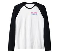 Miami Vice Retro Airbrush Front & Back Camiseta Manga Raglan