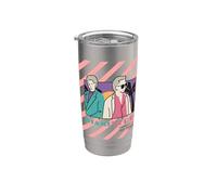 Miami Vice Undercover 1984 Retro Stripes Vaso térmico de acero inoxidable de doble pared