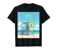 Miami Watchtower by The Beach, Regalo para viajeros de Ocean Sea Waves Camiseta