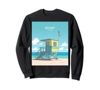 Miami Watchtower by The Beach, Regalo para viajeros de Ocean Sea Waves Sudadera