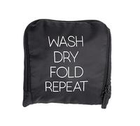 Miamica Bolsa de lavandería de viaje, lavar, secar, plegar, repetir, Black, L, Bolsa de lavandería de viaje