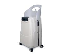 MiaMily Equipaje de Mano de 4 Ruedas con Asiento para niños con cinturón de Seguridad, Bolsillo Impermeable, asa Ajustable y Cuerpo Duro con Capacidad de 43 litros, Gris Niebla, 19 x 15.5 x 11.5