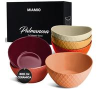 MIAMIO - 6 x 800 ml - Juego de cuencos/Juego de cuencos de cereales - Colección Palmanova (Rojo) (MM-117)