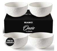 MIAMIO - Juego de 4 Cuencos de 750 ml para Ensalada, Sopa y Cereales - Colección Oasis de Cerámica para Servir