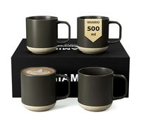 MIAMIO - Juego de 4 Tazas de Café/Tazas de Cerámica para Café (500 ml)