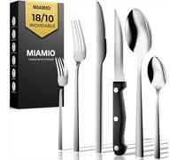 MIAMIO - Juego de Cubiertos de Acero Inoxidable para 6 Personas/Set de 36 Piezas - Incluye Cuchillos, Tenedores, Cucharas - Apto para Lavavajillas (Plato, Juego de 72)