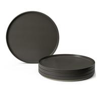 MIAMIO - Juego de platos para 4/Juegos de Vajilla para 4 Personas, Lavavajillas y Apto para Microondas - Colección Sierra (Oscuro, Platos Pequeños (4x))