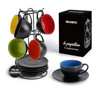 MIAMIO - Juego De Tazas De Cafe - 6 tazas de 175 ml Tazas de Cappuccino - Juego tazas de cafe Capuchino Taza Cafe - Colección Le Papillon (Mixto)