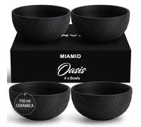 MIAMIO - Set 4 cuencos de cerámica (750 ml) - Oasis (Negro)