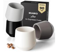 MIAMIO - Set de 4 Tazas de Espresso (90 ml) / Taza de Espresso, Tazas de Espresso de Cerámica, Taza sin Asa, Tazas de Té Japonesas - Colección Luxe (Classic Pastel)