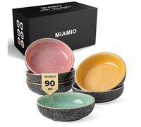 MIAMIO - Set de 6 Mini Cuencos para Dip (90 ml) / Cuenco para Acompañamientos, Cuenco para Salsa de Soja, Cuenco para Dip, Pequeños Cuencos para Snacks - Colección Las Palmitas