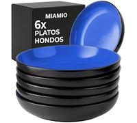 MIAMIO - set de 6 platos hondos 900 ml Le Papillon (Azul) para cocina