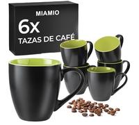 MIAMIO - Set de 6 Tazas de Café (350 ml) - Le Papillon (Verde) - Daily