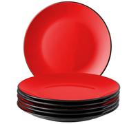 MIAMIO - Set de Plato/Plato de Cena Vajilla de Cerámica de Gres - Colección Le Papillon (Rojo, 26 cm)