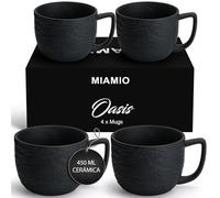 MIAMIO - Tazas de café 450 ml/juego de 4 tazas - Taza de cerámica para café, café con leche, capuchino y té - Colección Oasis