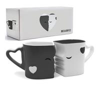 MIAMIO - Tazas de Café Set de 2 (300 ml), Cerámica (Gris)
