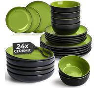 MIAMIO - Vajilla de Gres 24 Piezas - Colección Le Papillon (Verde)
