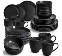 MIAMIO - Vajilla de Gres 30 Piezas - Colección Le Papillon (Negro)