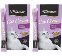 Miamor Cat Snack Cream Malt & Cheese | Pack de 2 6 x 15g + 1 bolsita gratis | Una recompensa saludable sin aditivos innecesarios | delicioso aperitivo