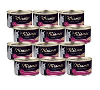 Miamor Feine Filetes en gelatina - comida húmeda para gatos pollo con jamón y arrozlata de 12x100g